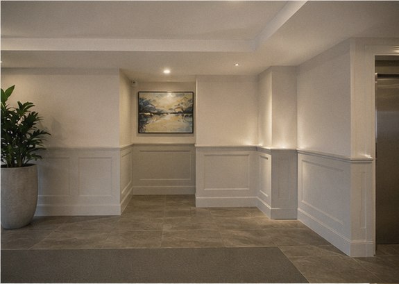 Rose Bay strata lobby with freshly painted walls and trim